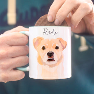 Hand drawn digital pet illustration on a Mug