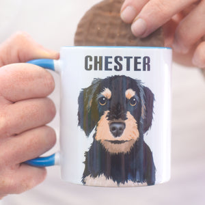Hand drawn digital pet illustration on a Mug