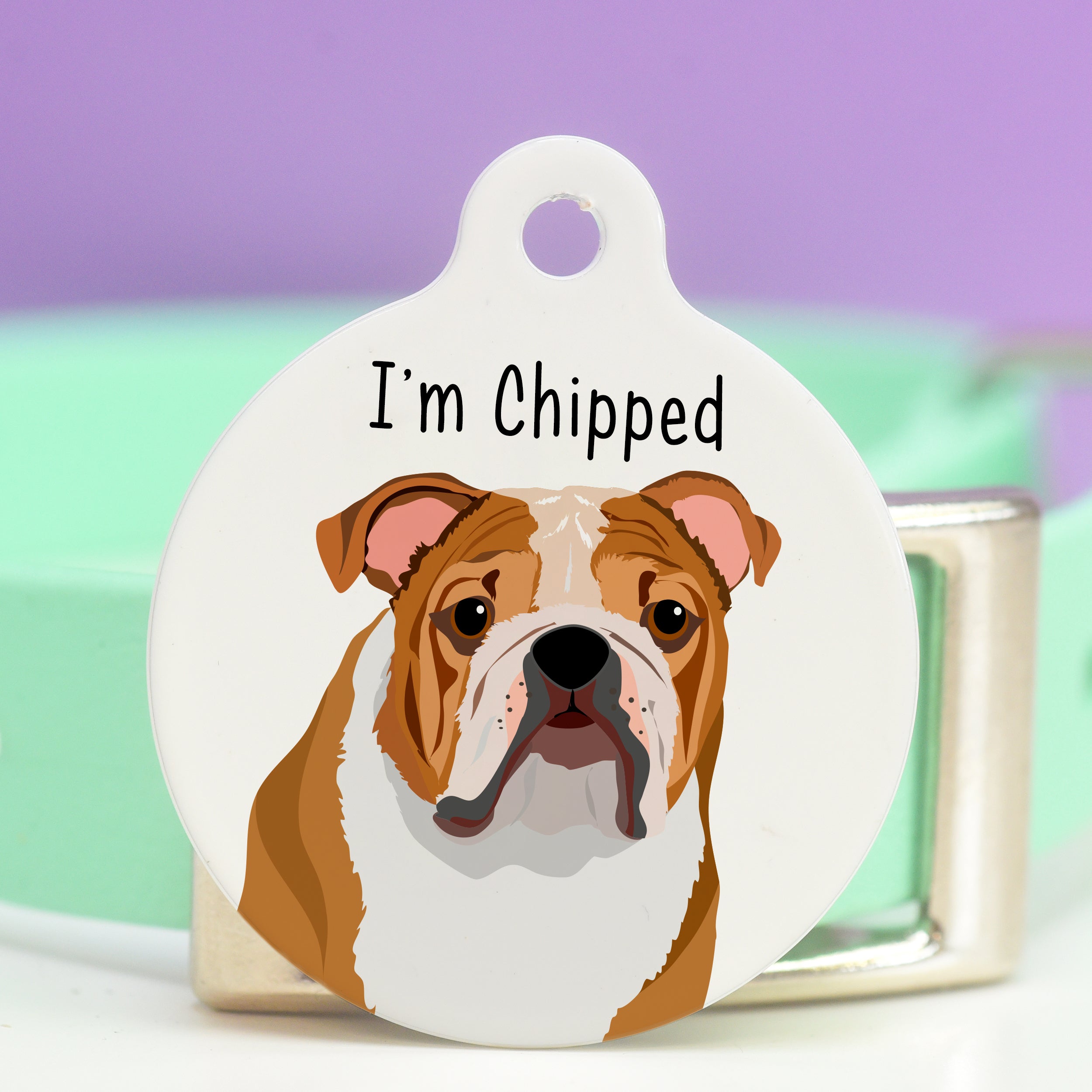 English Bulldog Dog Personalised Pet ID Tag By Hoobynoo – Hoobynoo