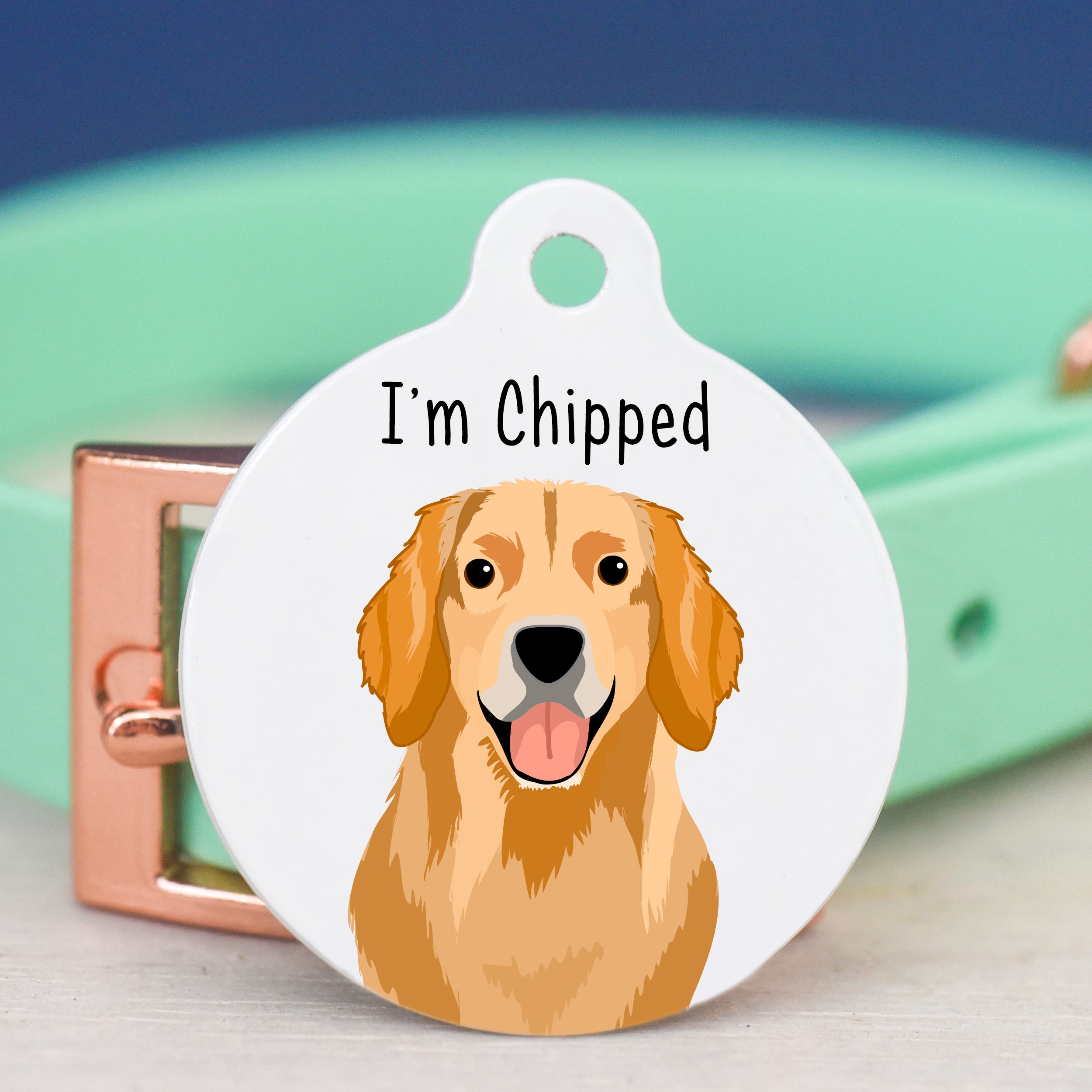 Golden Retriever Dog Tag Personalised Pet ID Tags Hoobynoo