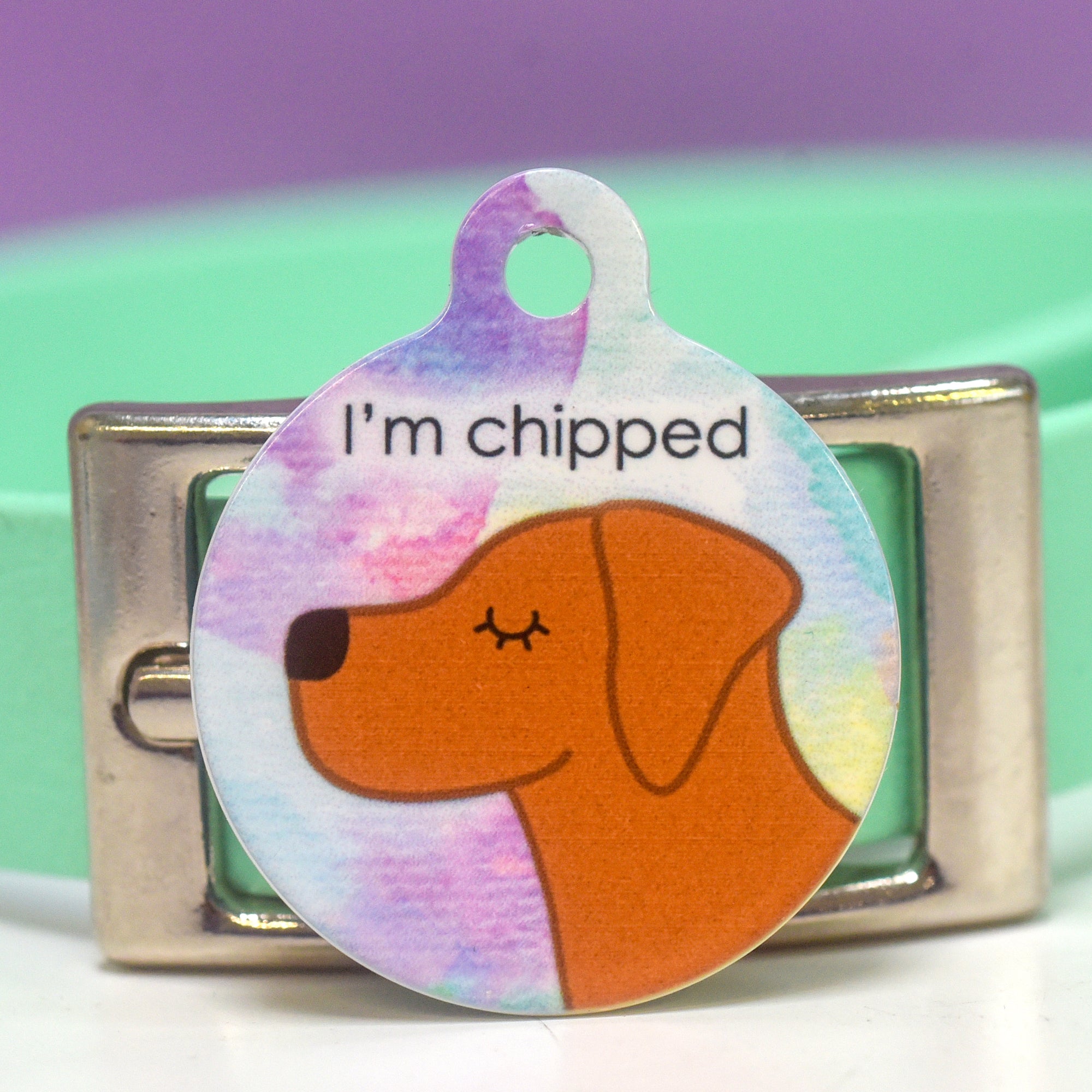 Watercolour Personalised Dog Tag