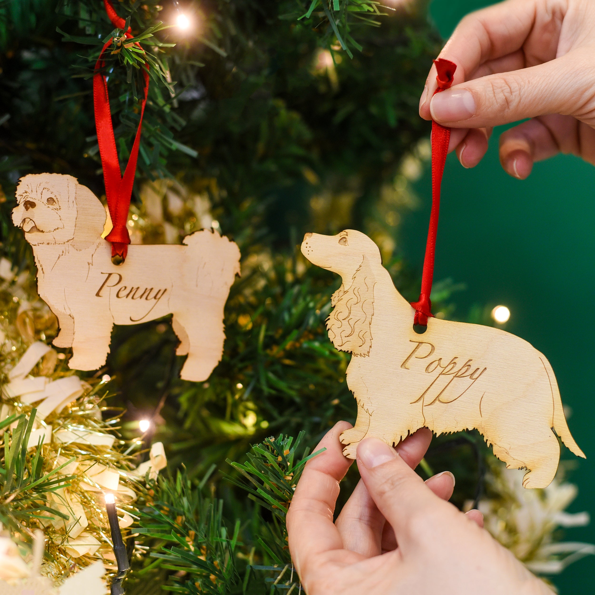 Personalised Wooden Dog Christmas Decoration Gift for Pet Lovers