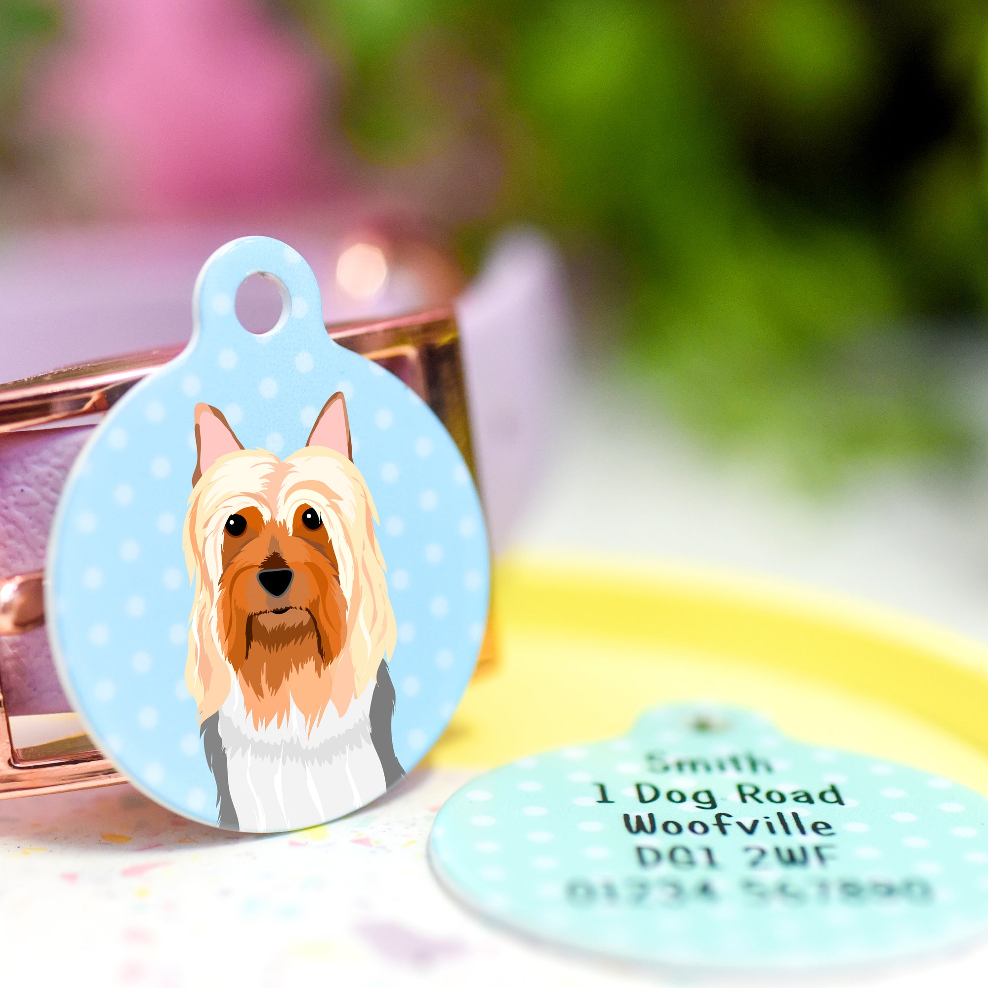Australian Silky Terrier Realistic Personalised Dog ID Tag