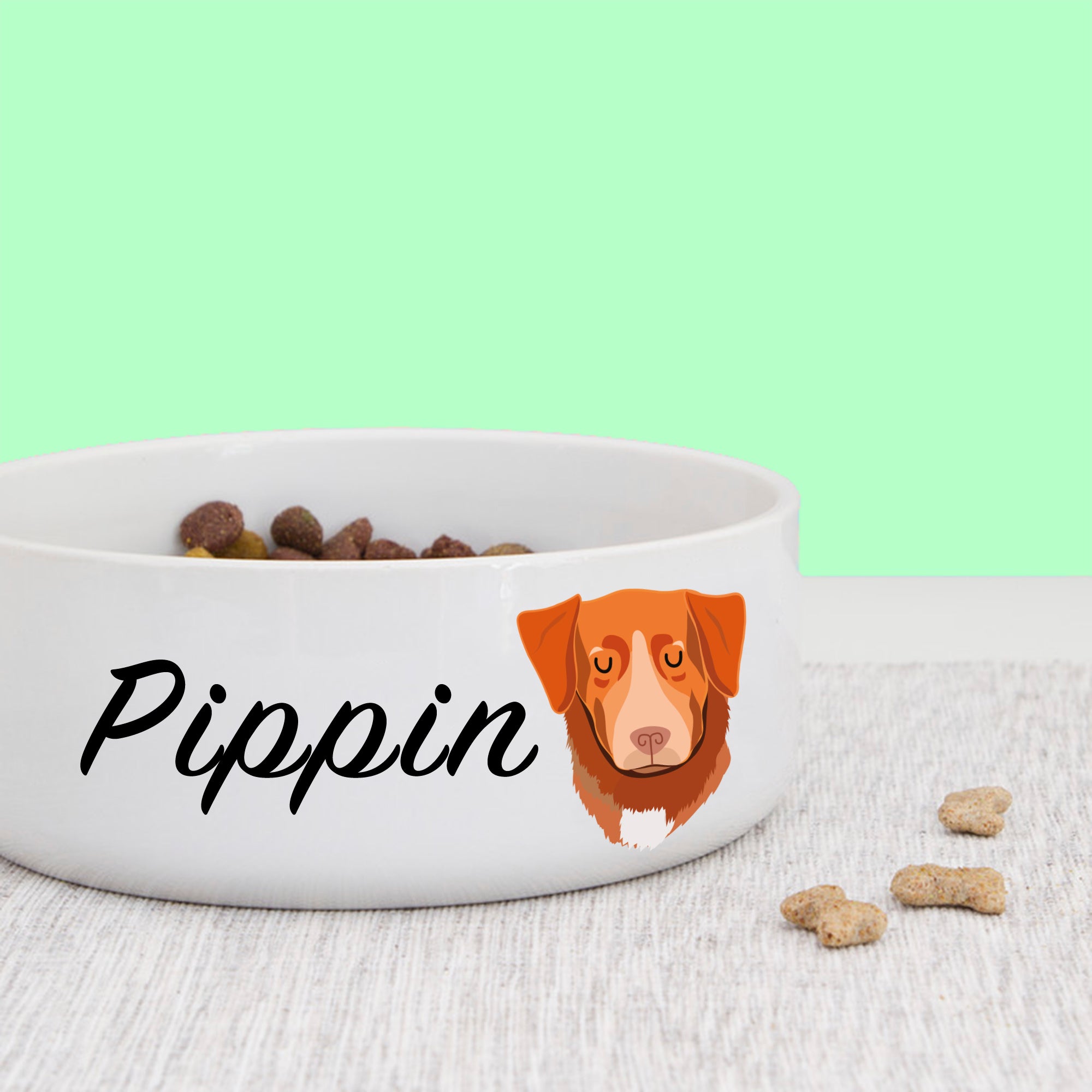 Nova Scotia Duck Tolling Retriever Dog Personalised Bold Ceramic Dog Bowl