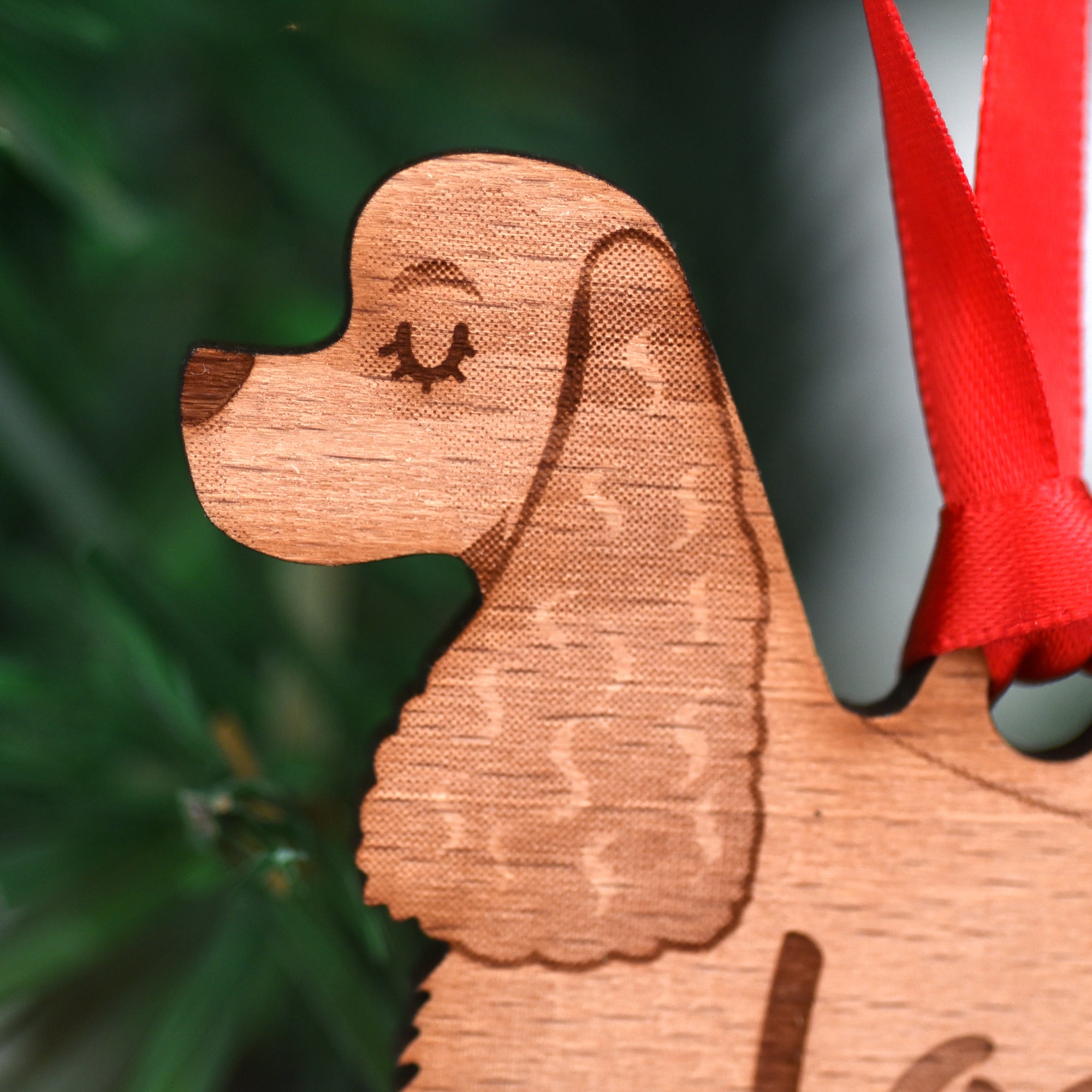 Dog Christmas Decoration - American Cocker Spaniel - Solid Wood