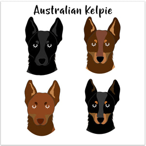 Australian Kelpie Dog Personalised Bold Ceramic Dog Bowl  - Hoobynoo - Personalised Pet Tags and Gifts