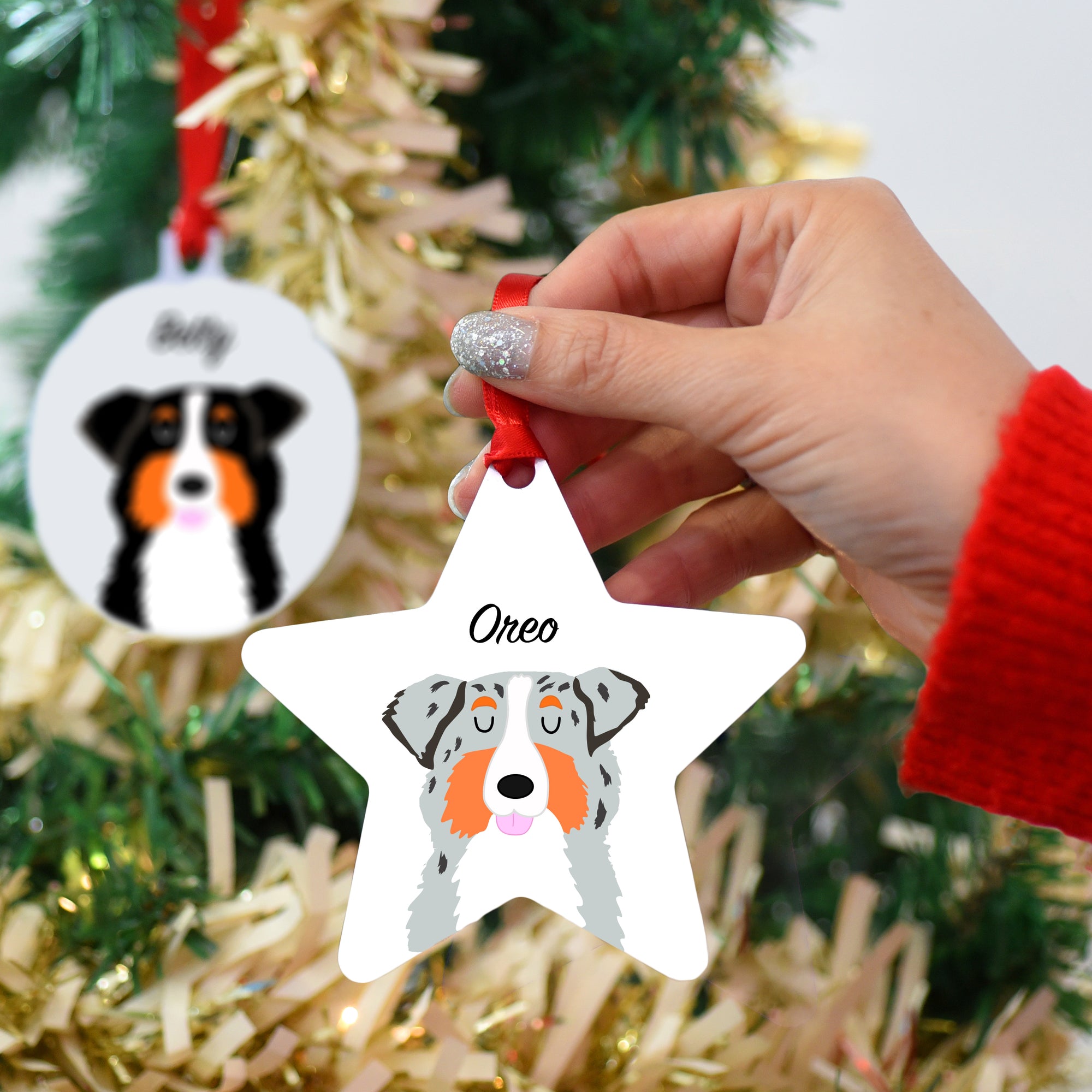 Australian Shepherd Personalised Dog Christmas Decoration