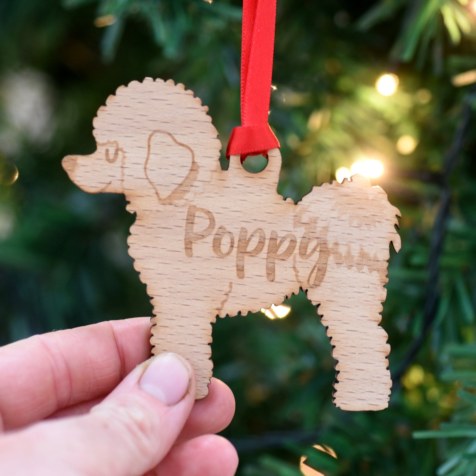 Dog Christmas Decoration - Bichon Frise - Solid Wood