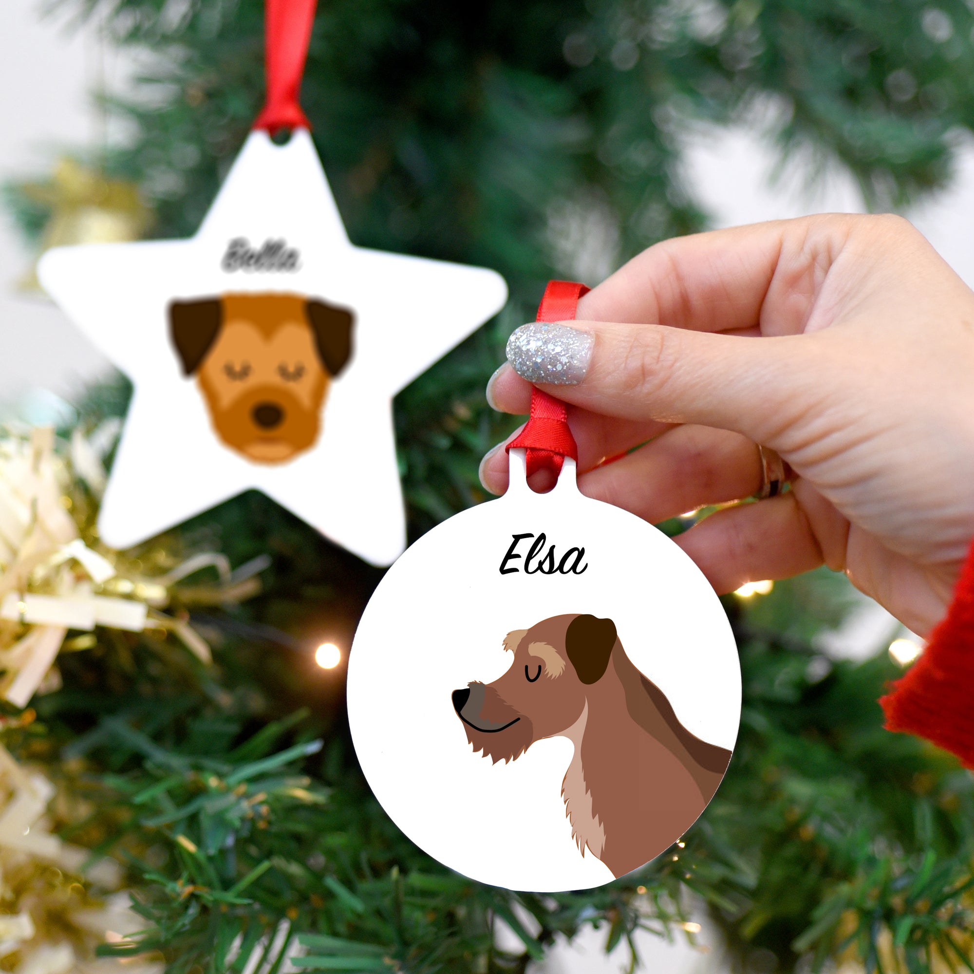 Border Terrier Personalised Dog Christmas Decoration
