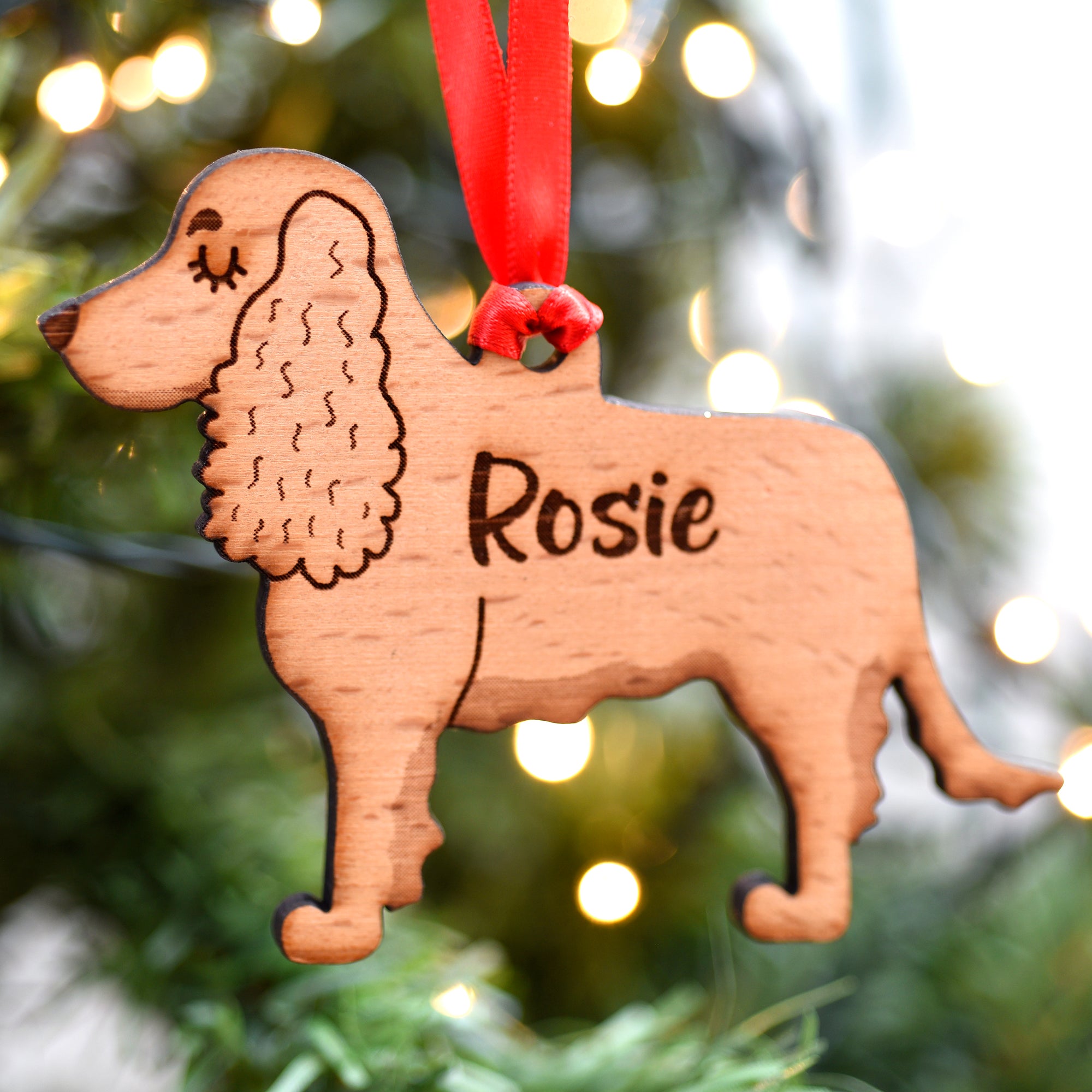 Cocker Spaniel Personalised Wooden Christmas Decoration