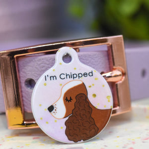 Cocker Spaniel Personalised Dog Tag - Watercolour Gold