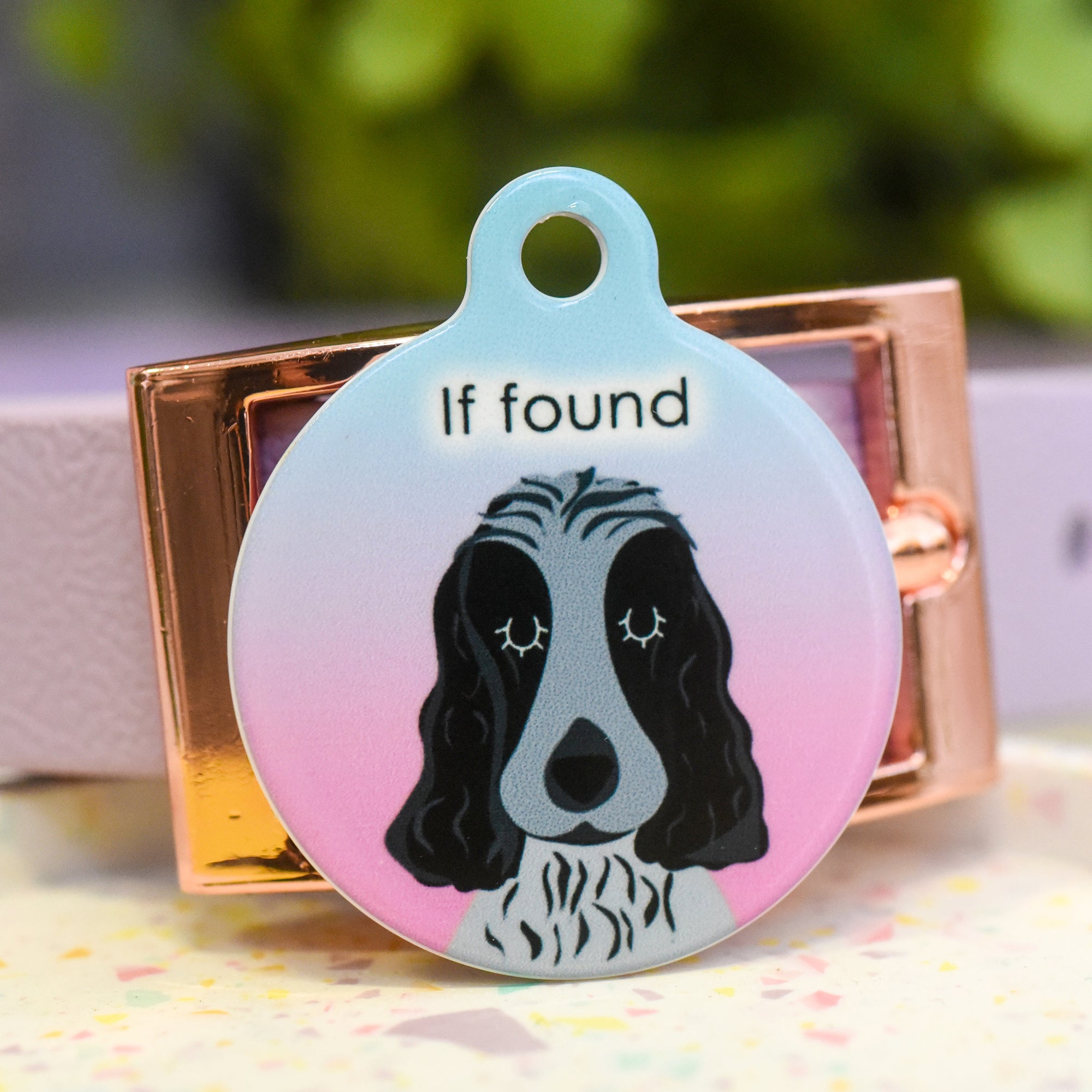Cocker Spaniel Personalised Dog Tag - Ombre