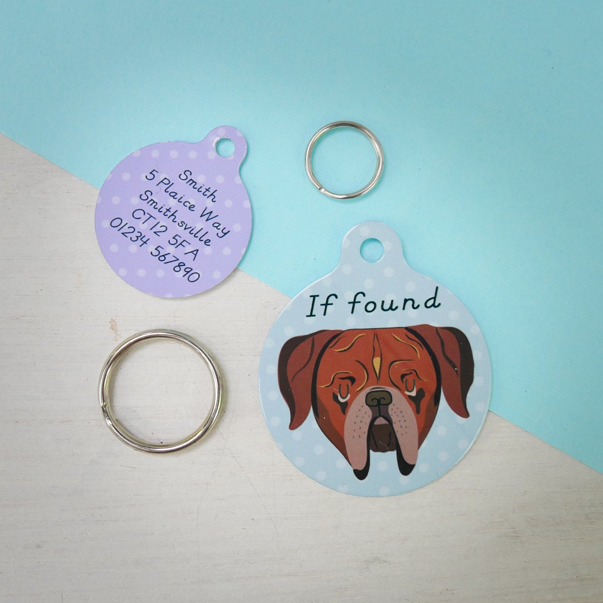 Dogue de Bordeaux Personalised Dog ID Tag  - Hoobynoo - Personalised Pet Tags and Gifts