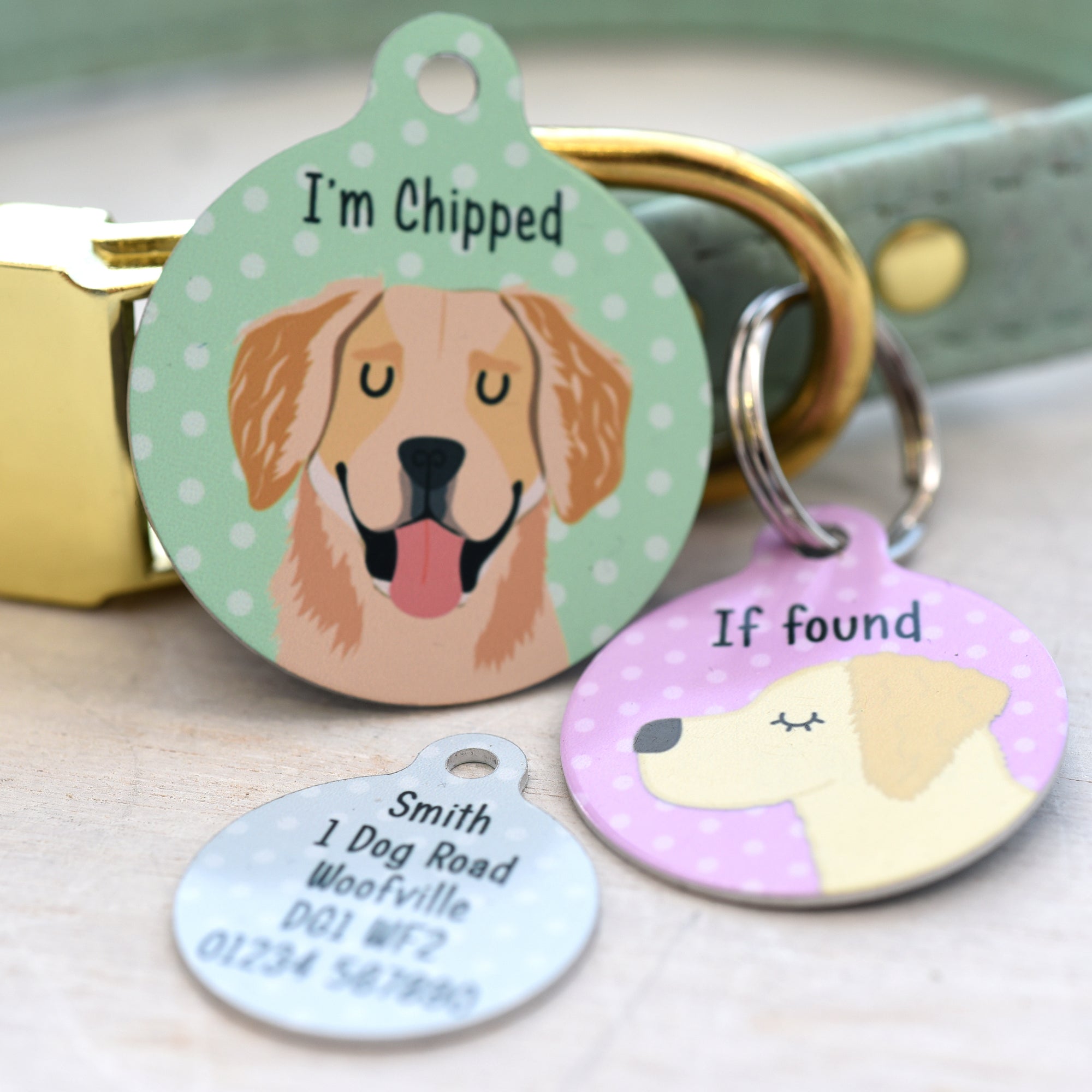 Golden Retriever Personalised Dog Tag