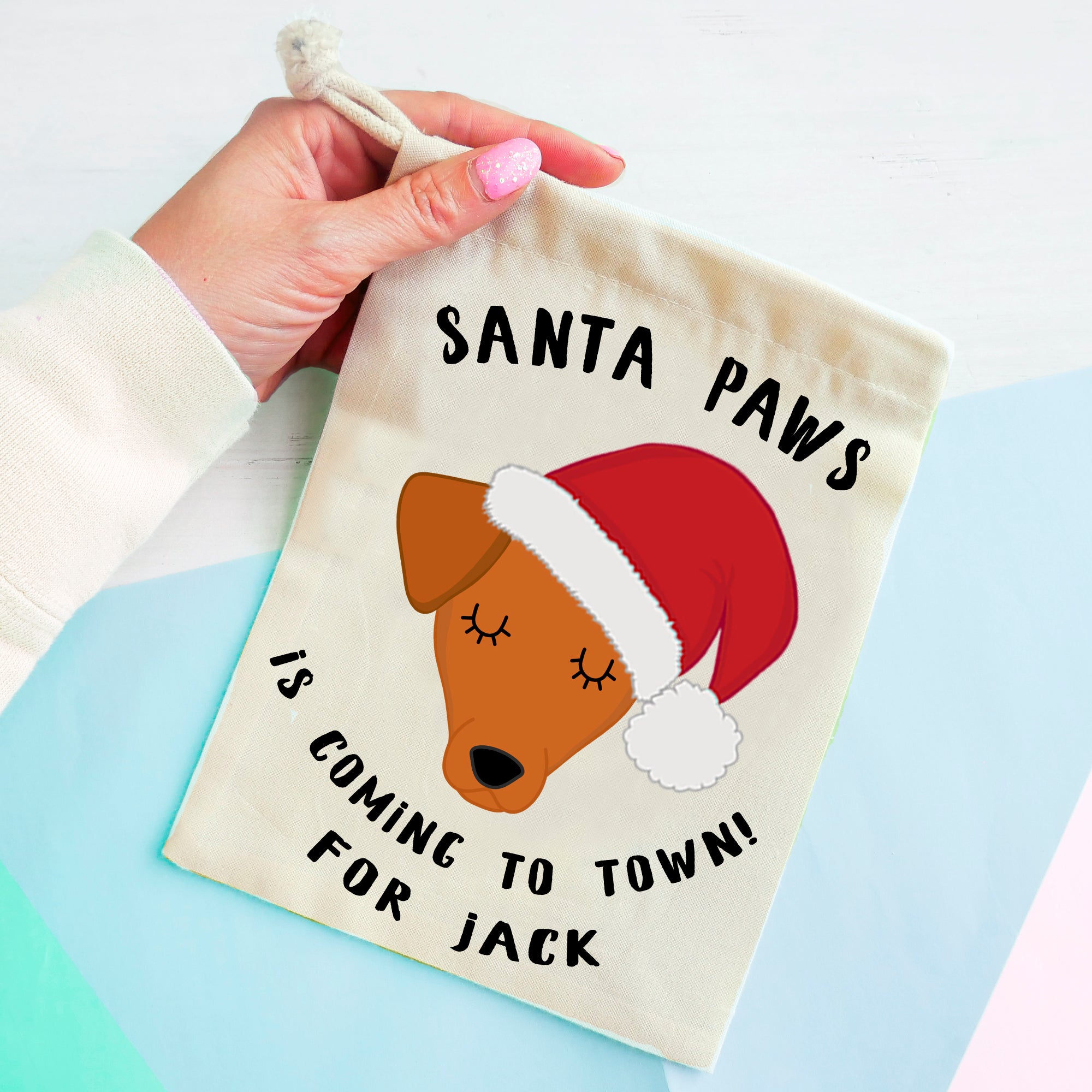 Jack Russell Christmas Treat Present Bag  - Hoobynoo - Personalised Pet Tags and Gifts