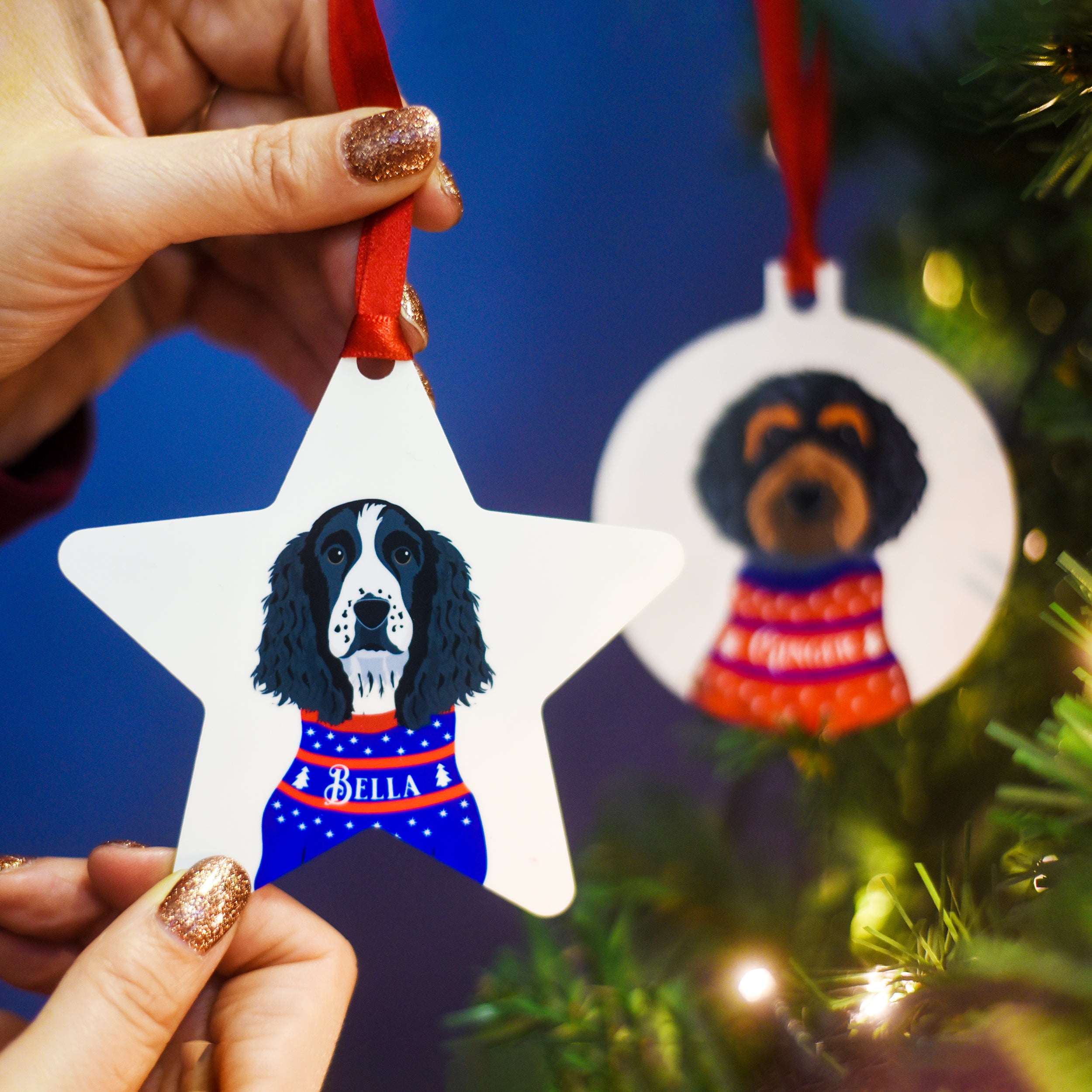 Dog Ornaments Christmas Tree Bauble Personalised Xmas Gift