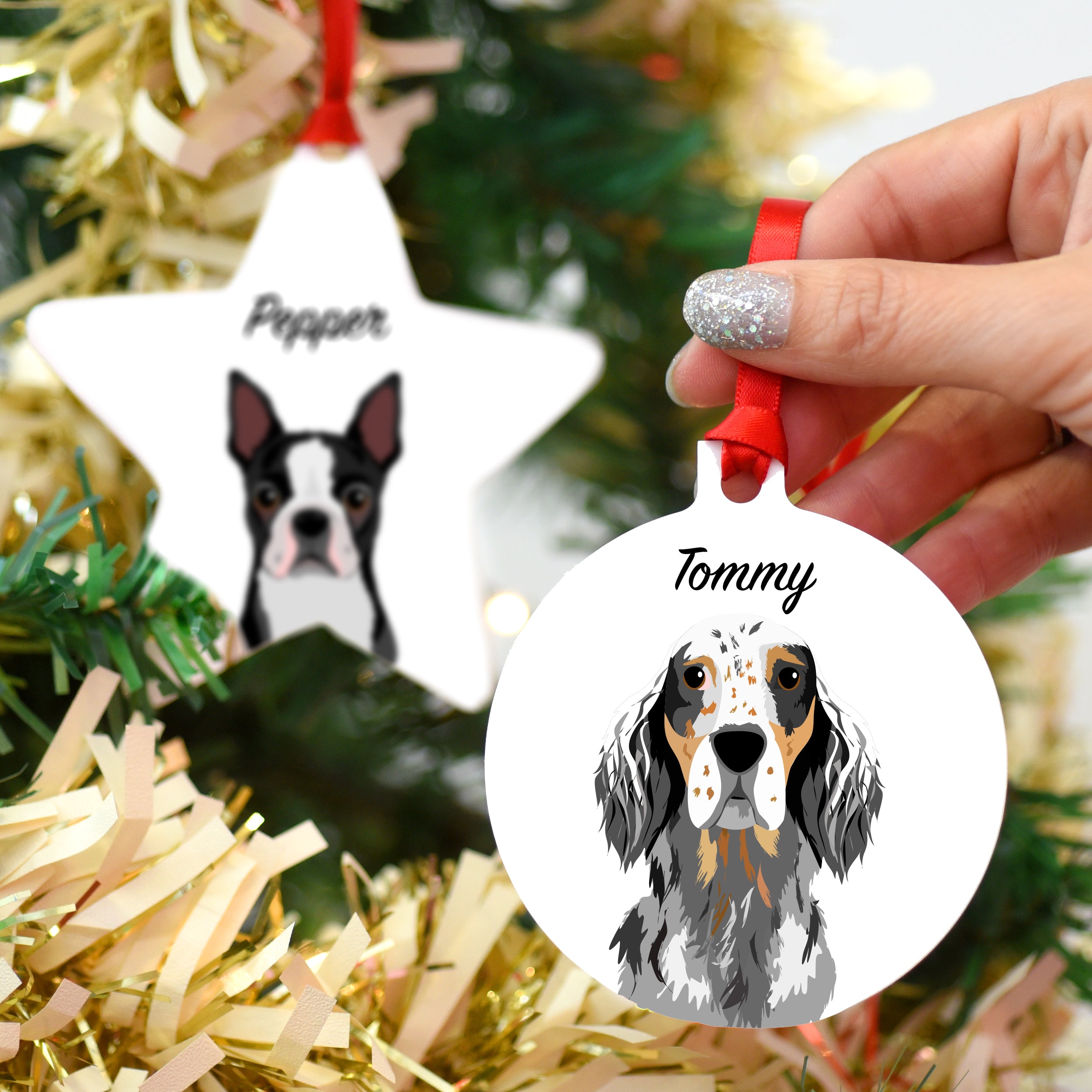 Dog Ornaments Stunning Christmas Tree Star Bauble Gift Hoobynoo