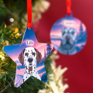 Personalised Dog Christmas Winter Wonderland Ornament