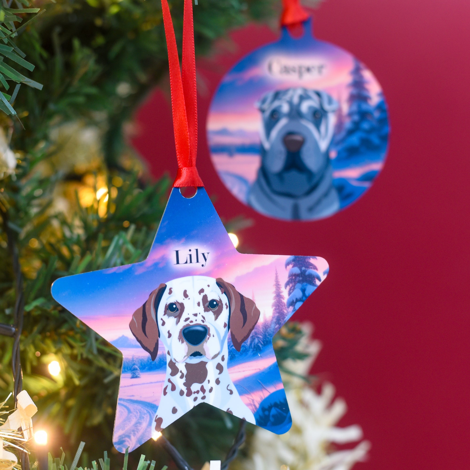 Personalised Dog Christmas Winter Wonderland Ornament