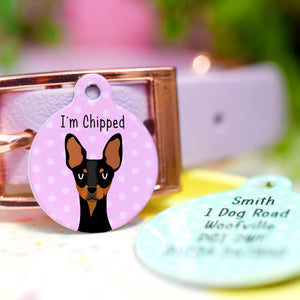 Miniature Pinscher Cartoon Dog Tag Personalised