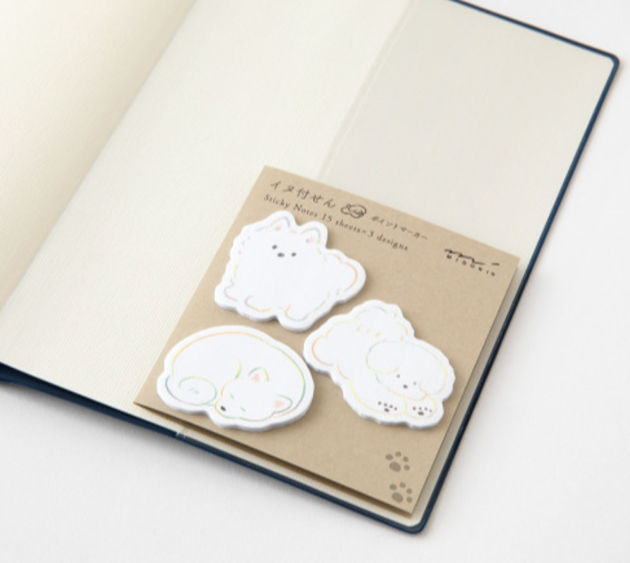 Sticky Notes Point Midori Sticky Notes Point White Dog – Hoobynoo.co.uk