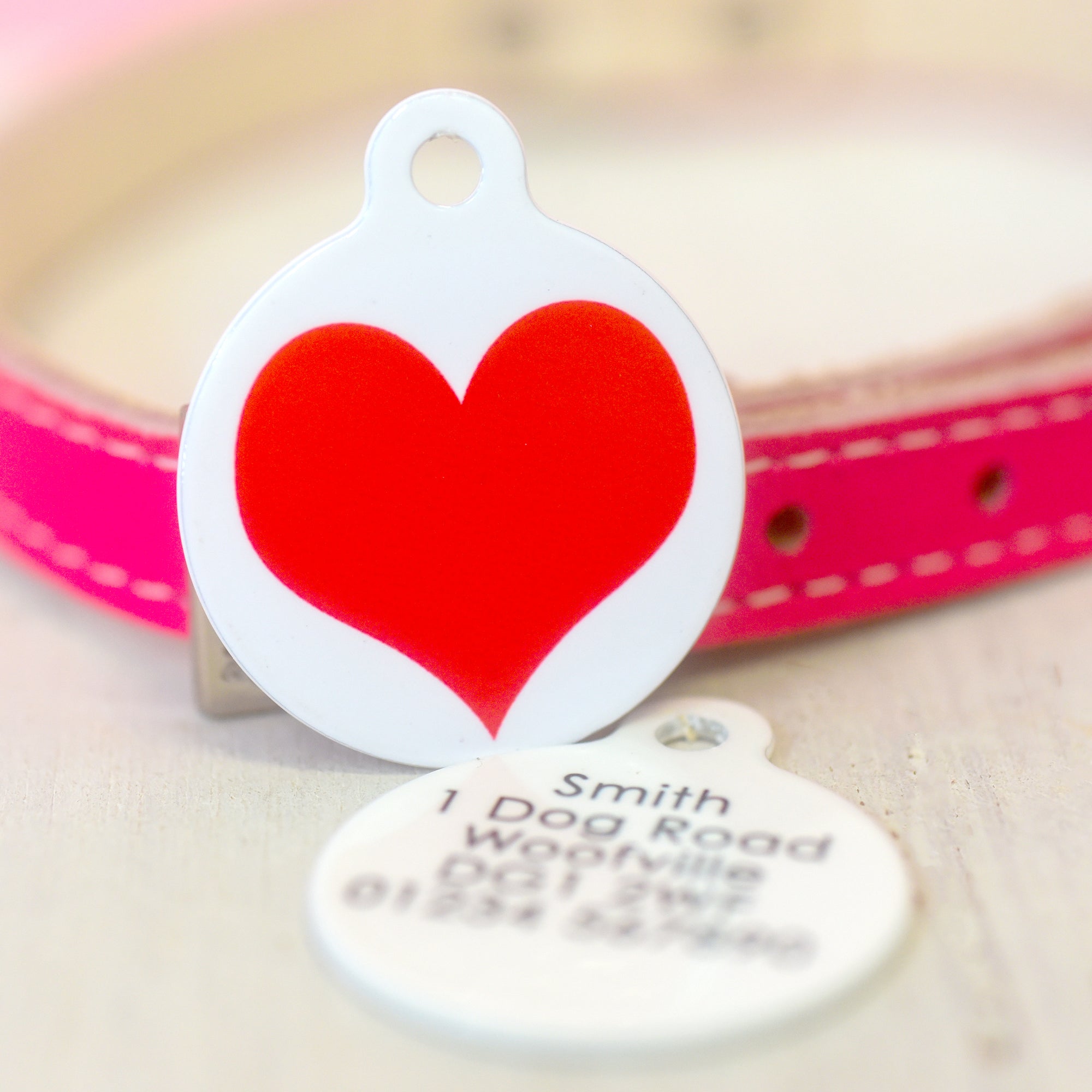 Dog Tag with Bold Heart Design for Valentine's Day