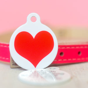 Dog Tag with Bold Heart Design for Valentine's Day