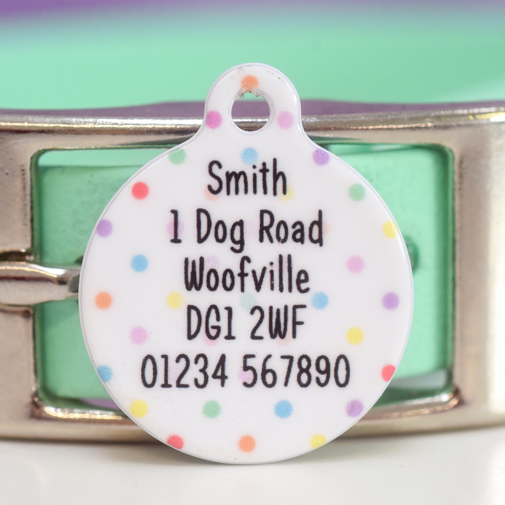 Dog Tag Personalised - Hoobynoo Birthday Dots