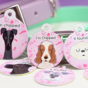 Dog Tag Personalised - Cherry Blossom