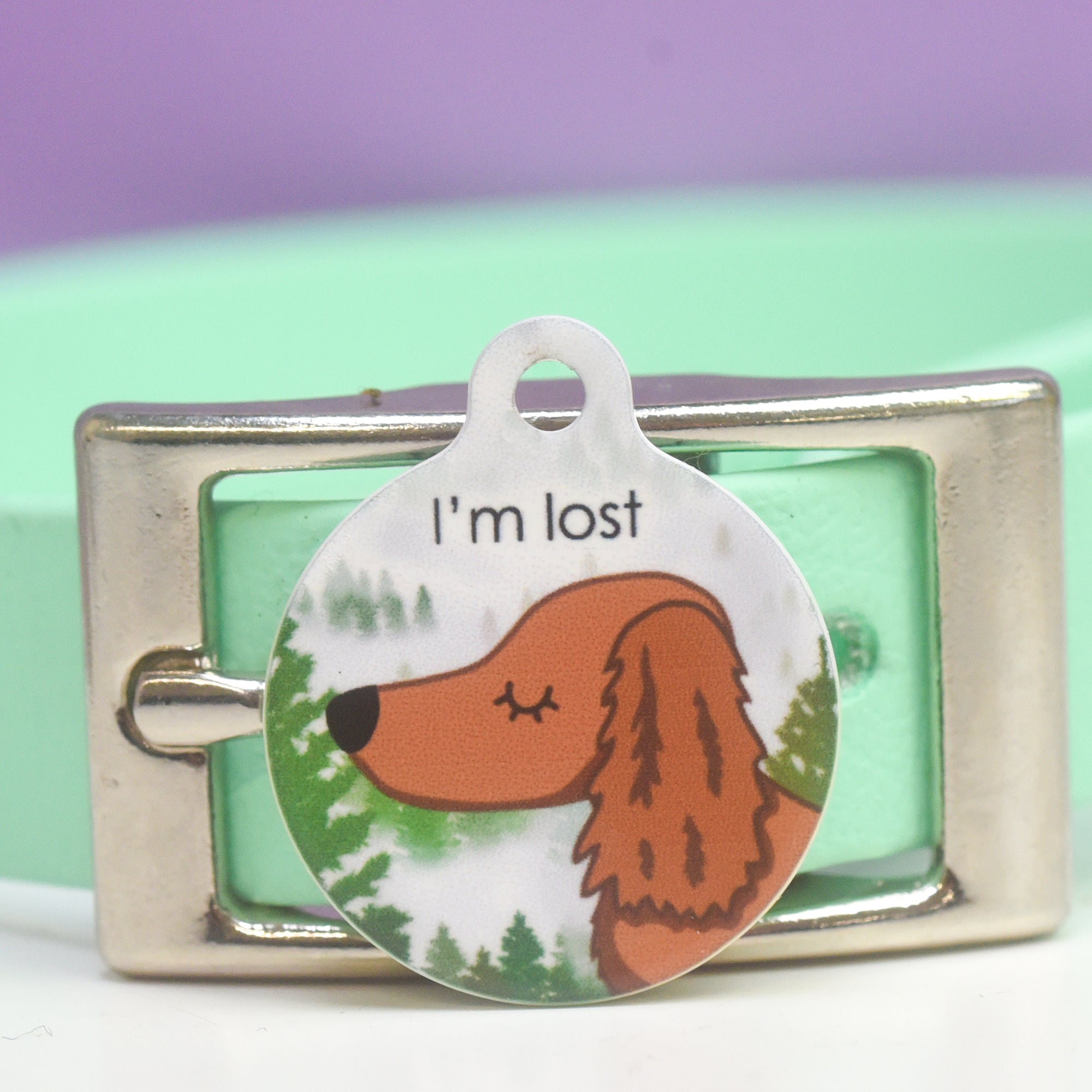 Dog Tag Personalised - Foggy Forest Cartoon Illustrations