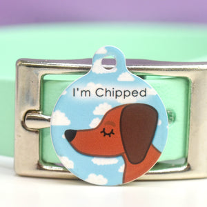 Dog Tag Personalised - Happy Clouds