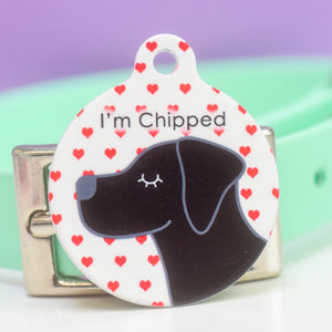 Dog Tag Personalised - Love Hearts