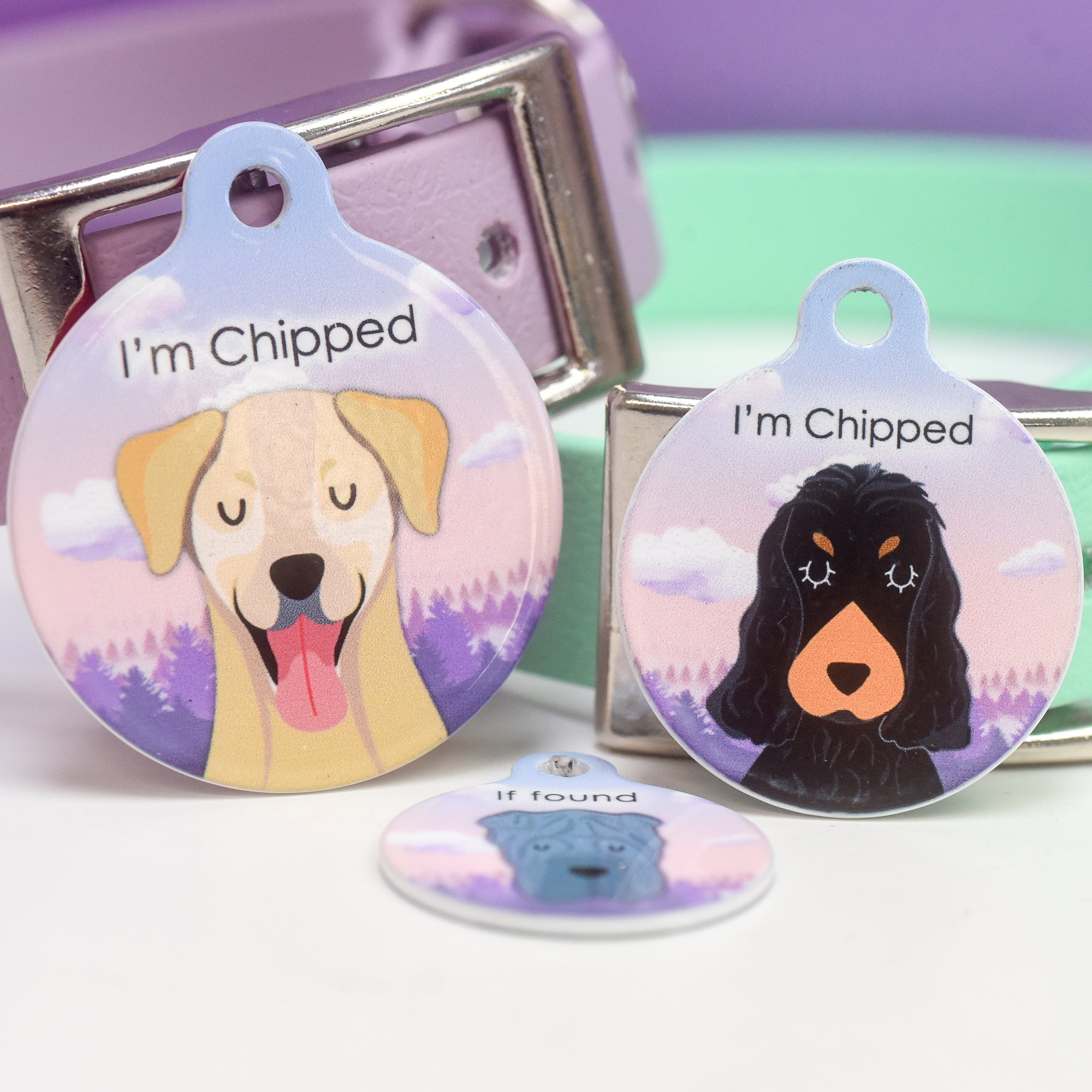 Dog Tag Personalised - Misty Morning Forest Cartoon Illustrations