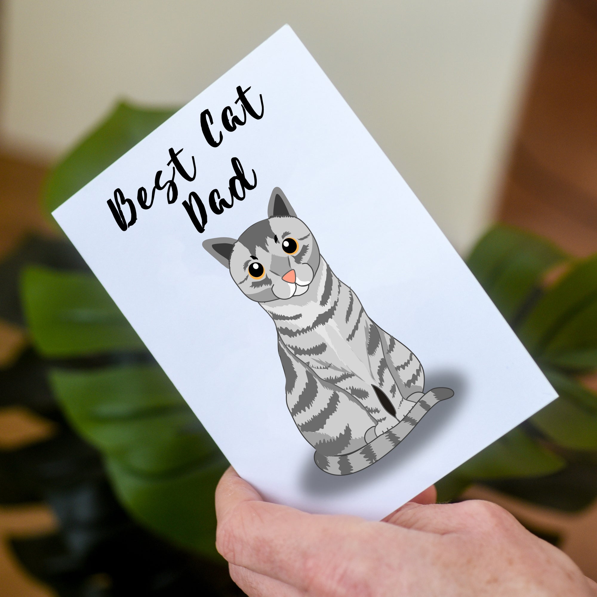 Best Cat Dad! Personalised Greetings Card from the Cat