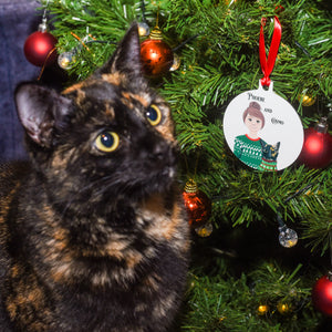 Personalised Cat Mum Christmas Jumper Decoration