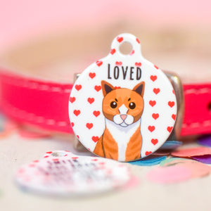 Personalised Cat Love Heart ID Tag