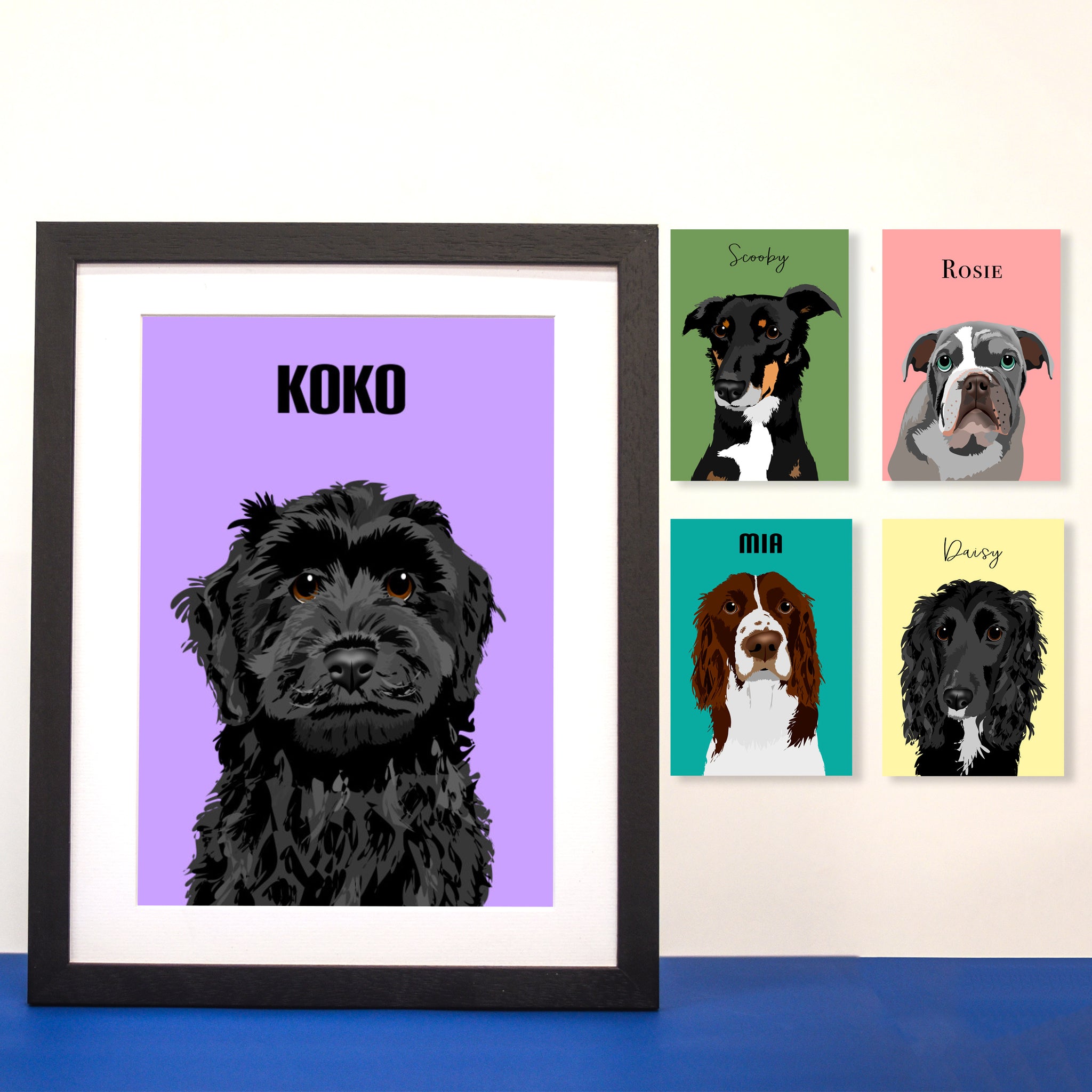 Pet Memorial | Dog Photo Retro Print | Personalised Dog Framed Print ...