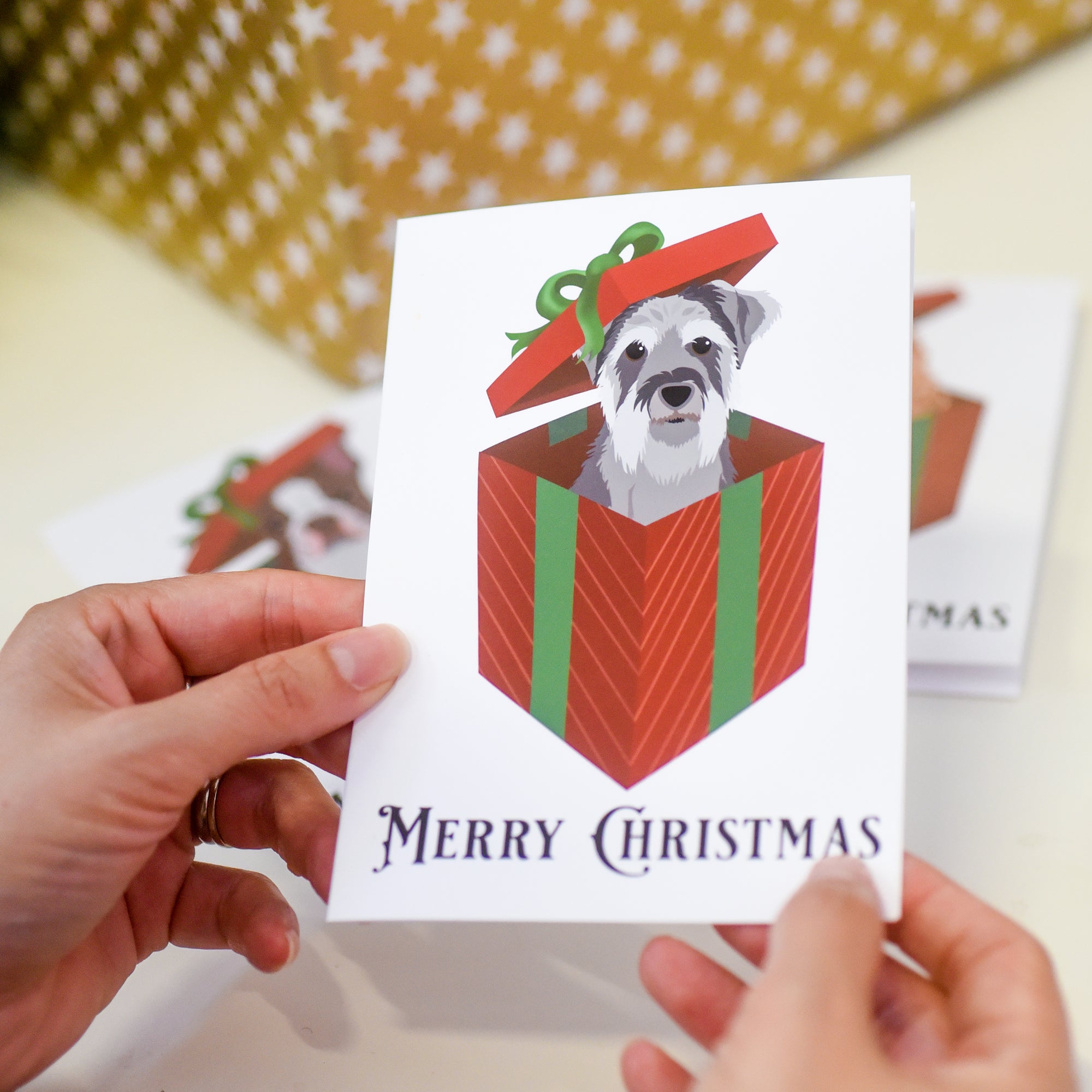 Personalised Dog Present Christmas Card