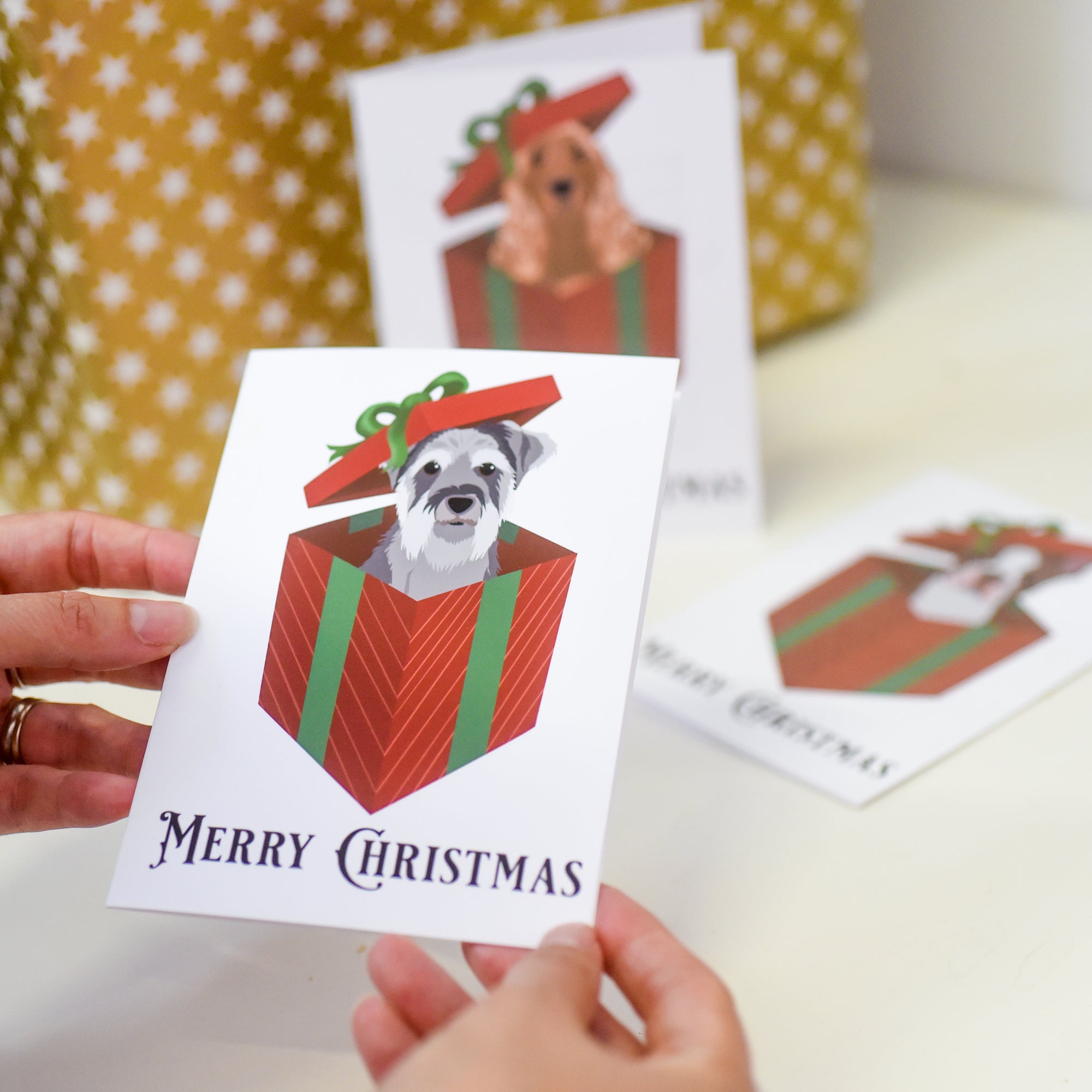 Personalised Dog Present Christmas Card