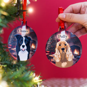 Personalised Dog Traditional Christmas Scene Decoration