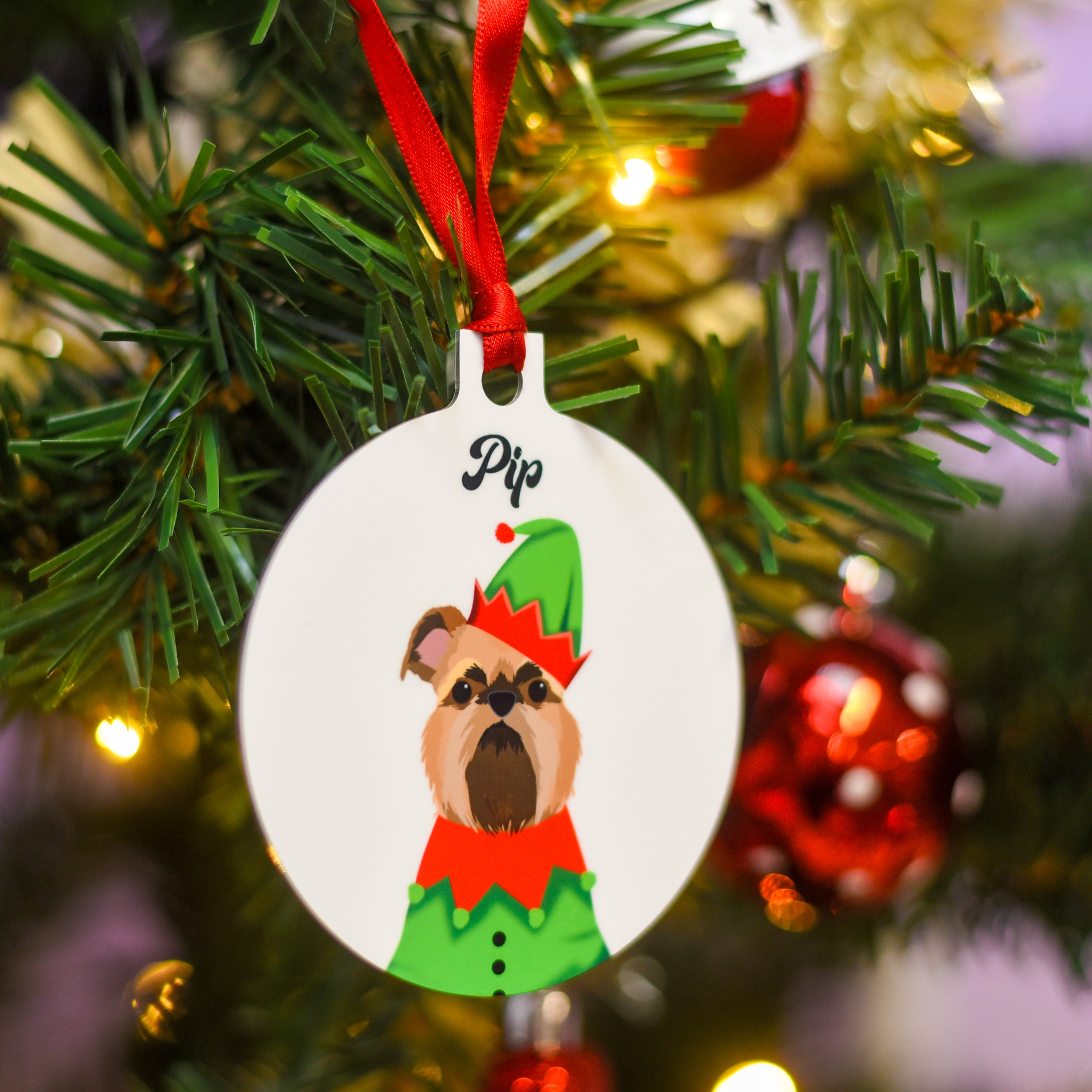 Custom Dog Christmas Ceramic Ornament