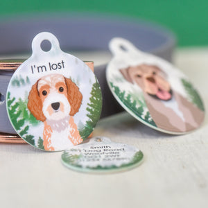Dog Tag Personalised - Foggy Forest Realistic Illustrations