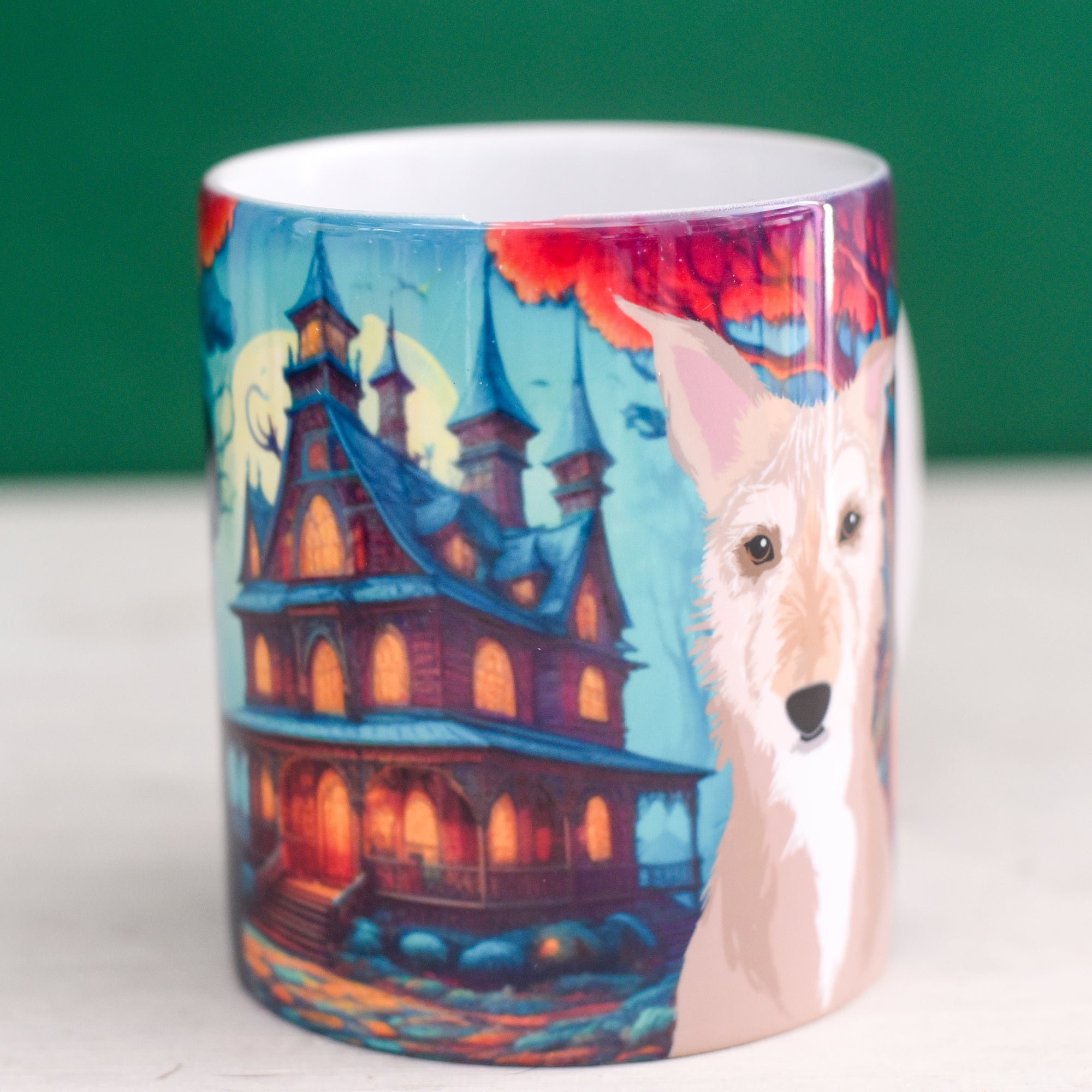 Haunted Mansion Illustrated Dog Mug