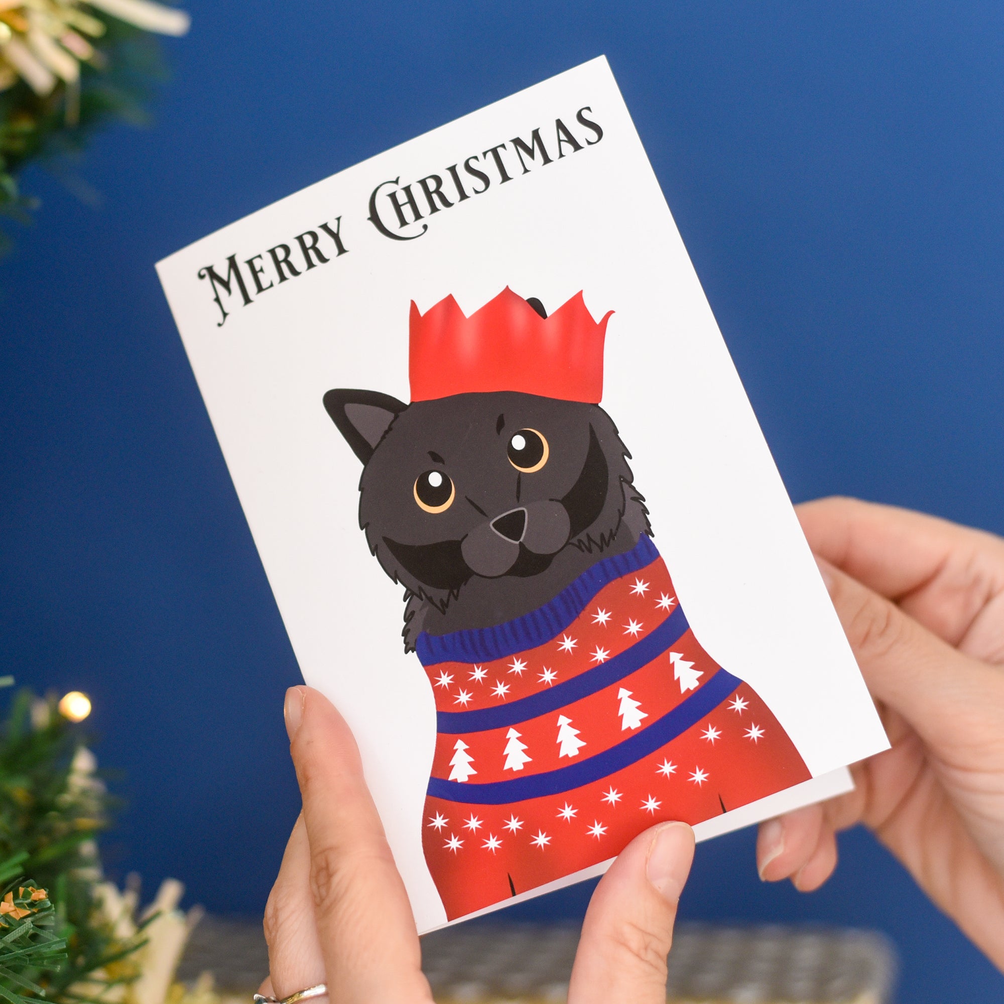 Personalised Party Cat Christmas Card