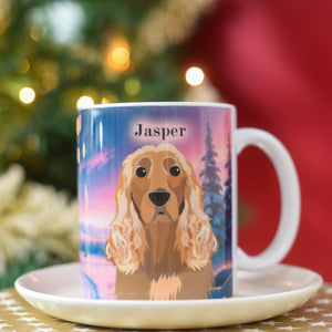 Personalised Christmas Winter Wonderland Dog Mug