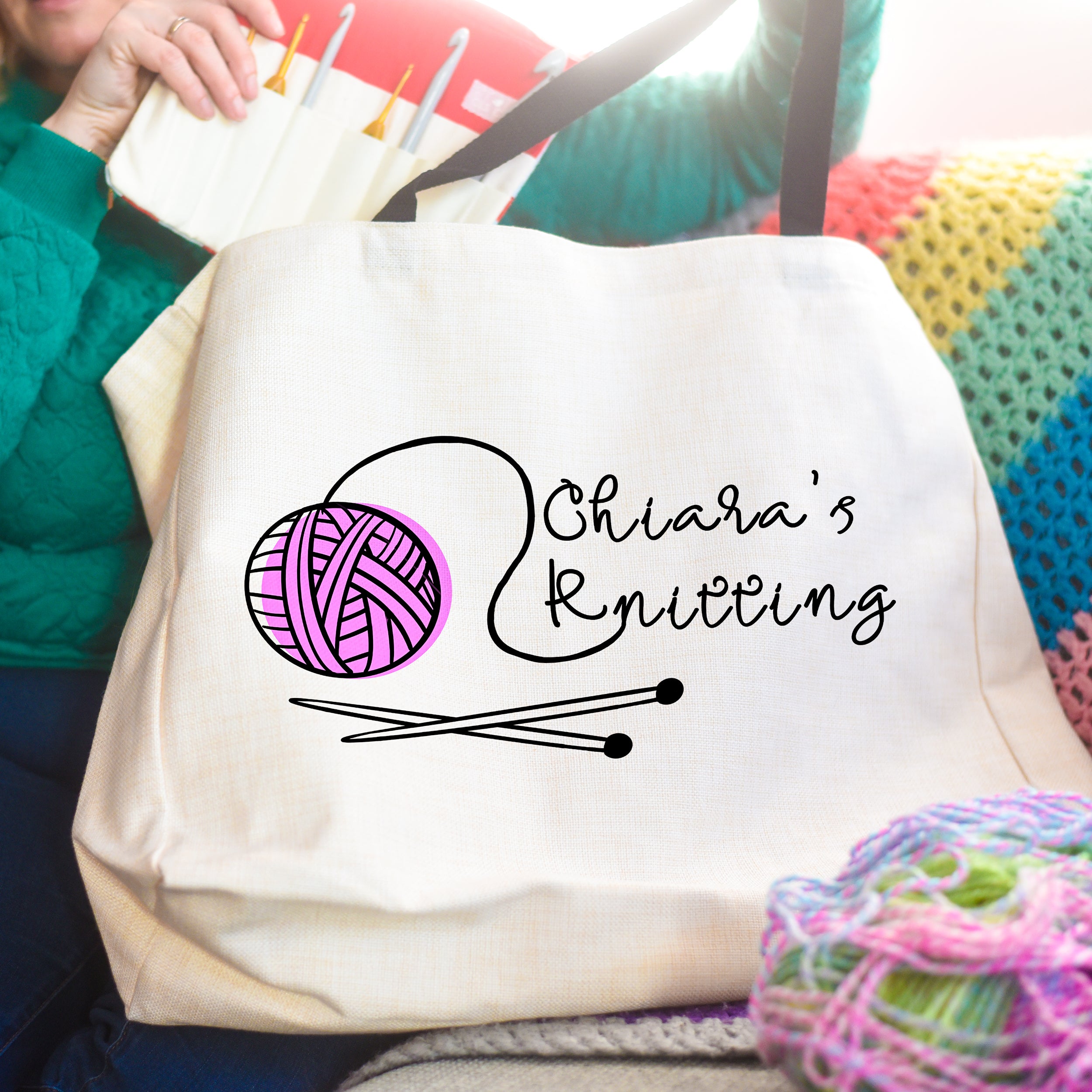Personalised Knitting Project Bag