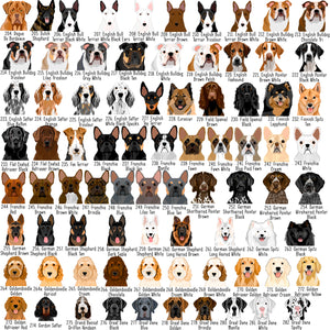 Dog Tag Personalised - White Realistic Dog Illustrations