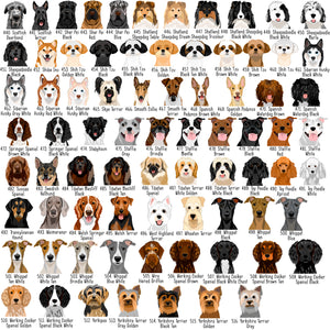 Dog Tag Personalised - White Realistic Dog Illustrations