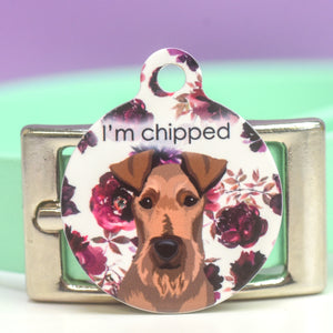 Dog Tag Personalised - Realistic Floral