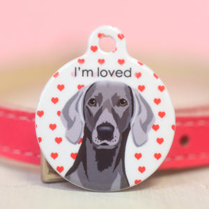 Love Heart Dog Tag Personalised - Realistic Illustrations